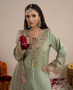 CHAAND RAAT- 3 piece Embroidered Raw Silk Suit