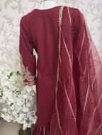 HIRA- 3 pieces Embroidered Gharara Suit