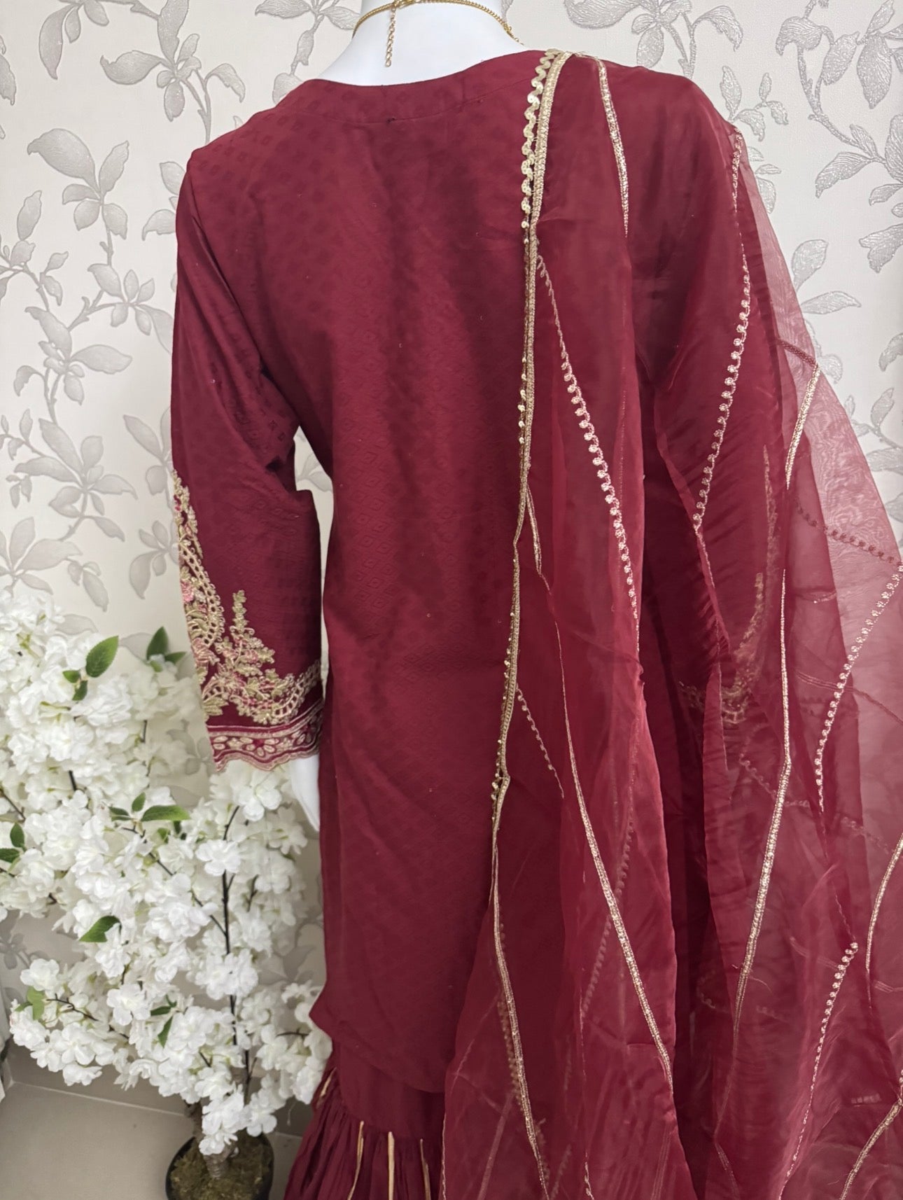 HIRA- 3 pieces Embroidered Gharara Suit