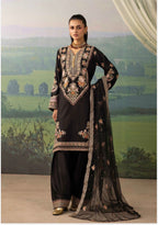 ETHNIC LUX- 3 piece Embroidered viscose Suit