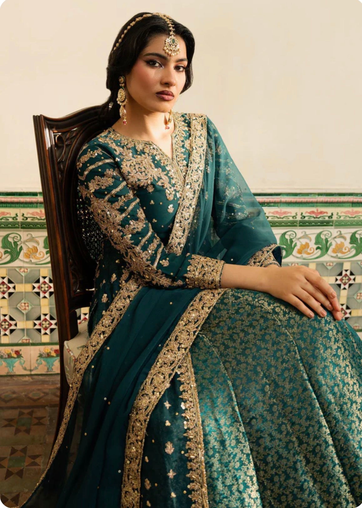 NAZLEEN- 3 piece embroidered Chiffon Suit