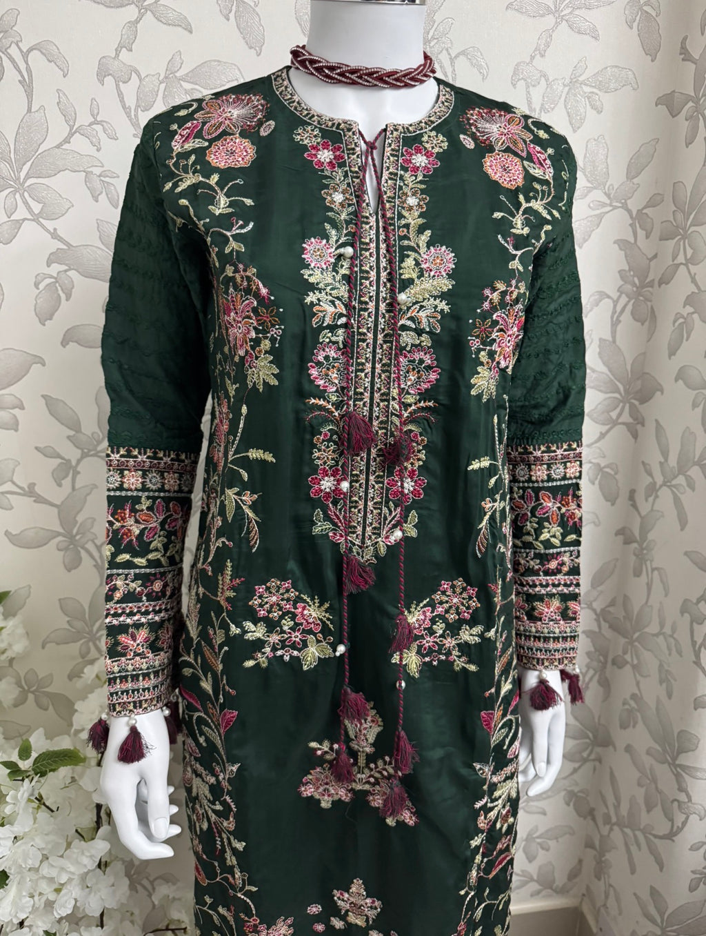 HUSN-E-EID 3 pieces embroidered viscose Suit