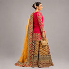 MEHNDI KI RAAT- 3 piece Embroidered Bridal Mayon/Mehndi Lehenga Dress