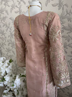 AFROZ Blush Pink- 3 piece Embroidered soft Organza suit