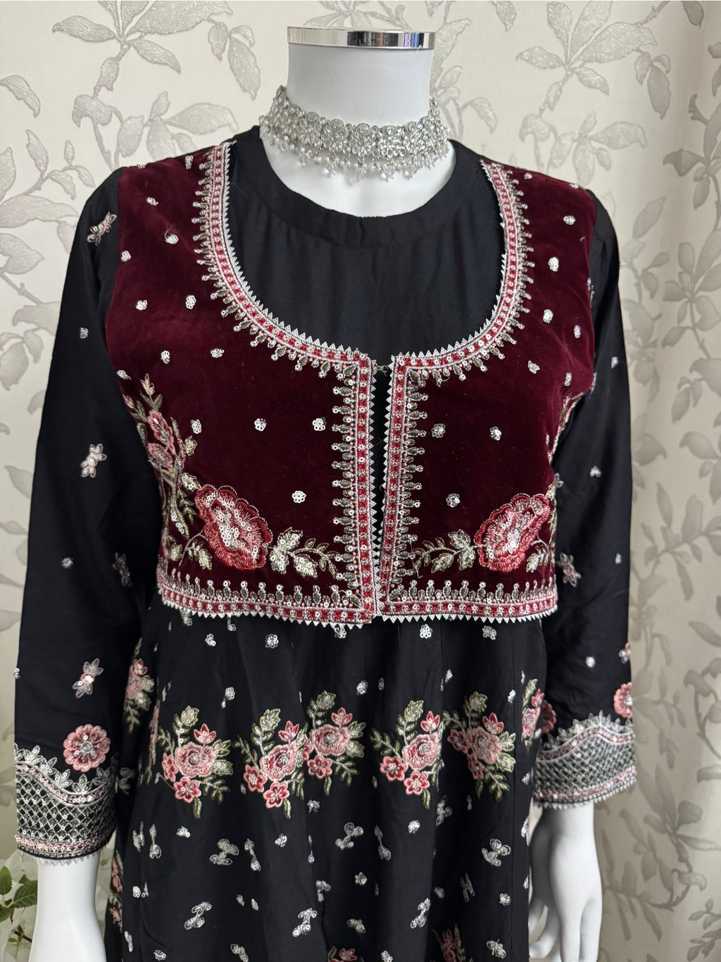 HUSN-E-EID  3 pieces Embroidered viscose Maxi dress