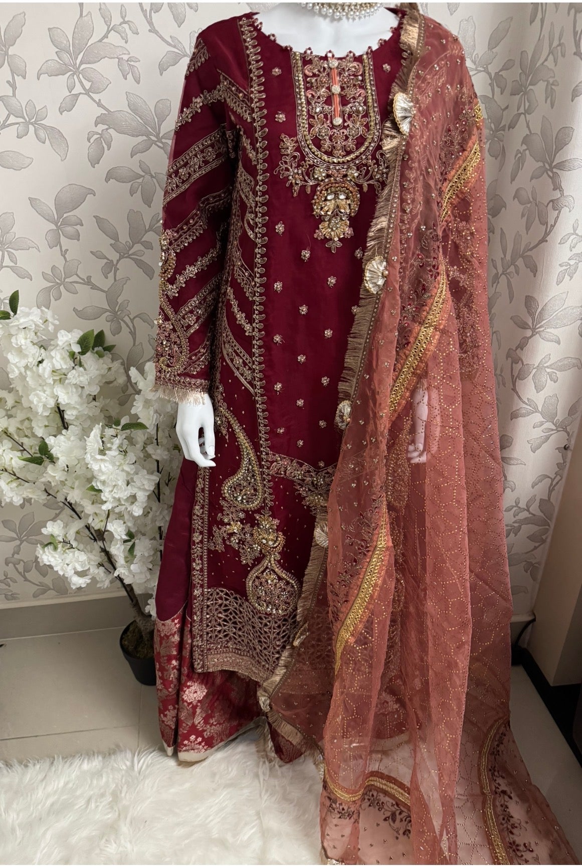 GULAAB- 3 pieces Heavy Embroidered Sharara Suit