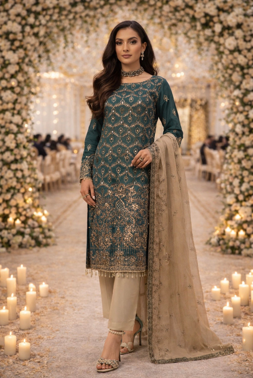 FLOSSIE 1-Luxury Embroidered Chiffon Suit | Pakistani Formal Wear