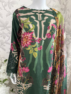 M Prints inspired Embroidered 3-Piece Suit | Pakistani Designer Dress