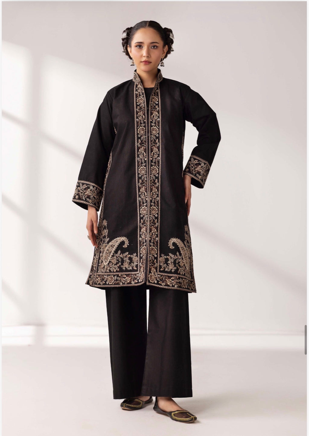 MB Lux- 4 piece Embroidered khadder Jacket Suit
