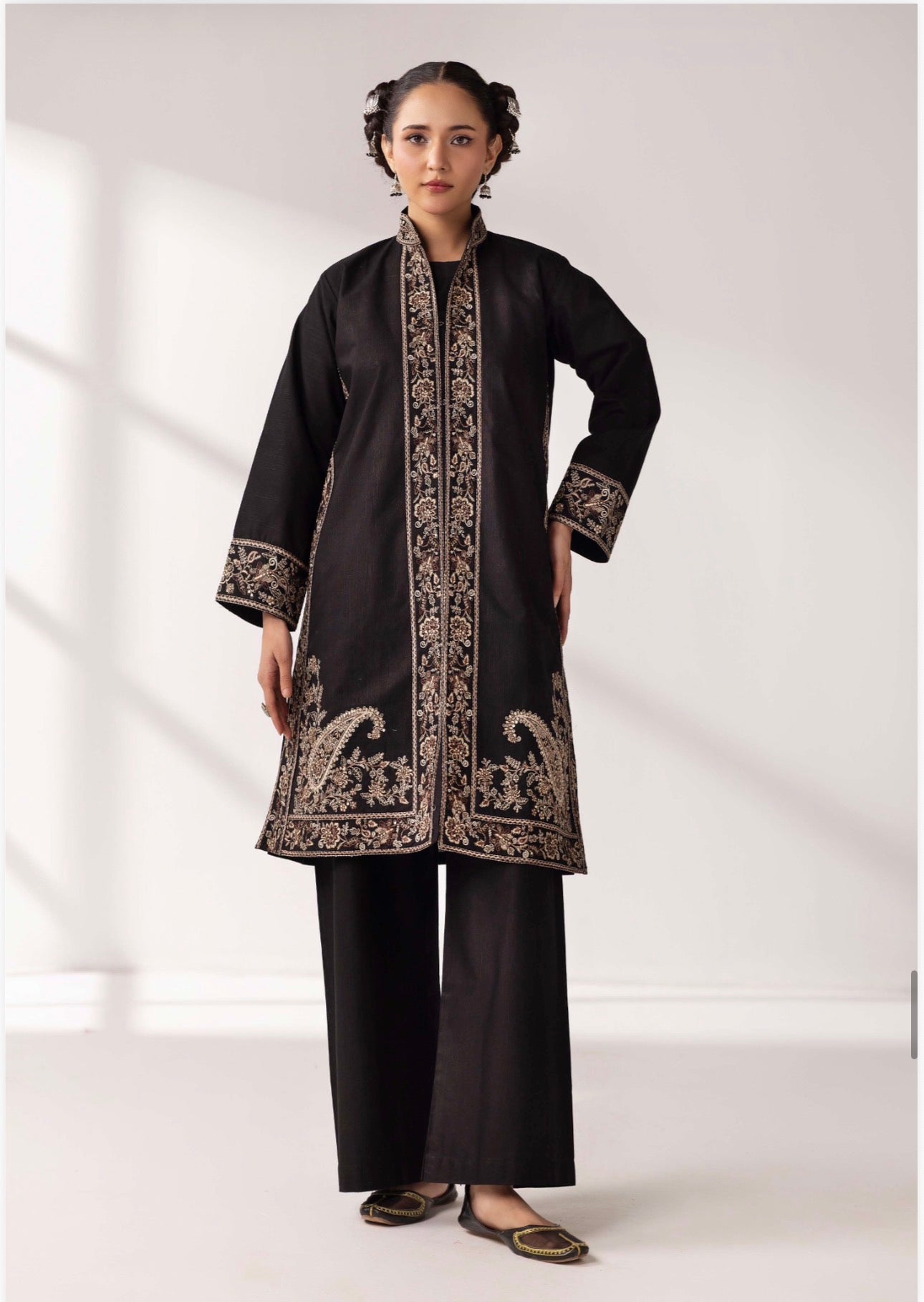 MB Lux- 4 piece Embroidered khadder Jacket Suit