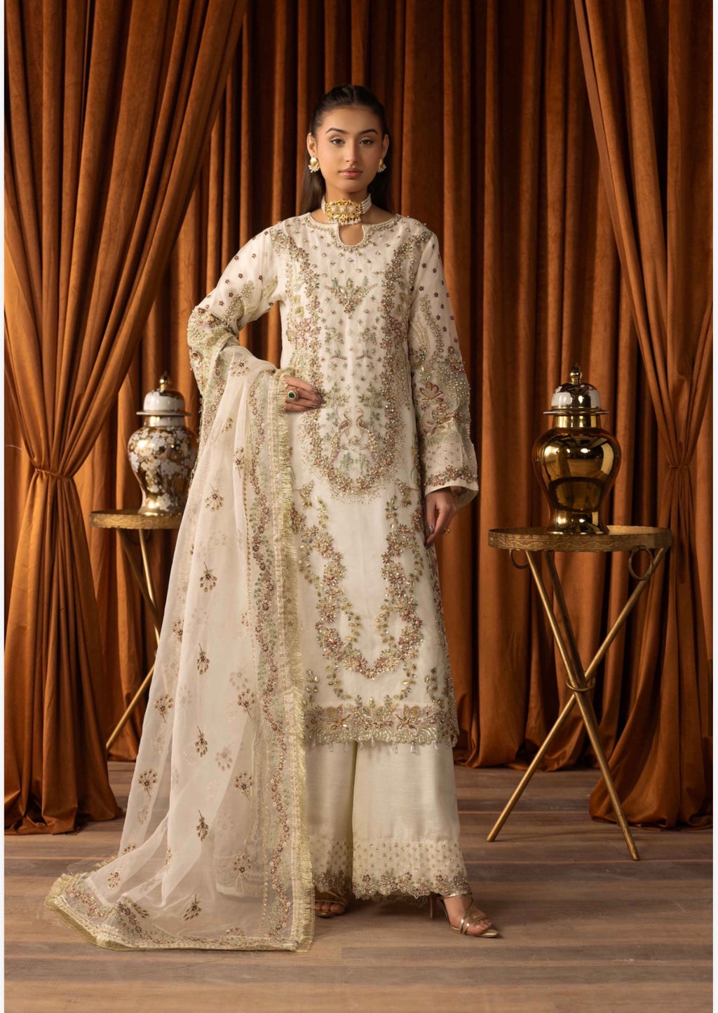 SANGEET- 3 piece heavy Embroidered soft organza Suit