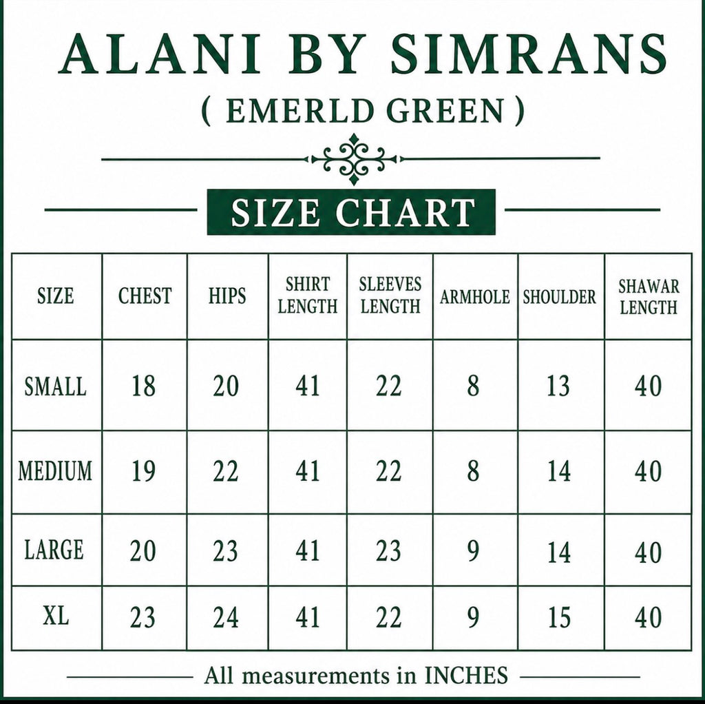 ALANI Emerald Green- 3 pieces heavy Embroidered suit