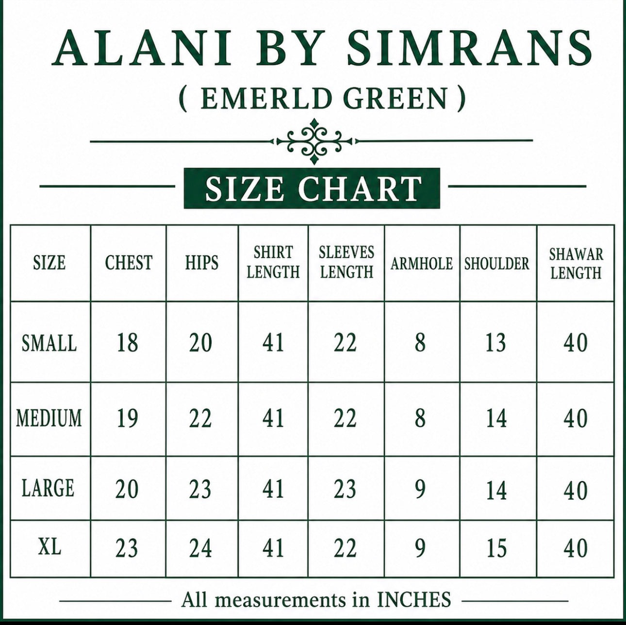 ALANI Emerald Green- 3 pieces heavy Embroidered suit