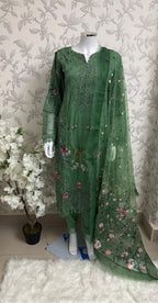 Emerald Green-3 piece Embroidered Lawn Suit