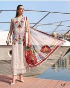 Ivory Bloom- 3 piece Luxury Embroidered Lawn Suit