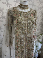 PEARLS -Pearl Champagne Hand-Embellished Luxury 3 pcs Suit