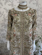 PEARLS -Pearl Champagne Hand-Embellished Luxury 3 pcs Suit
