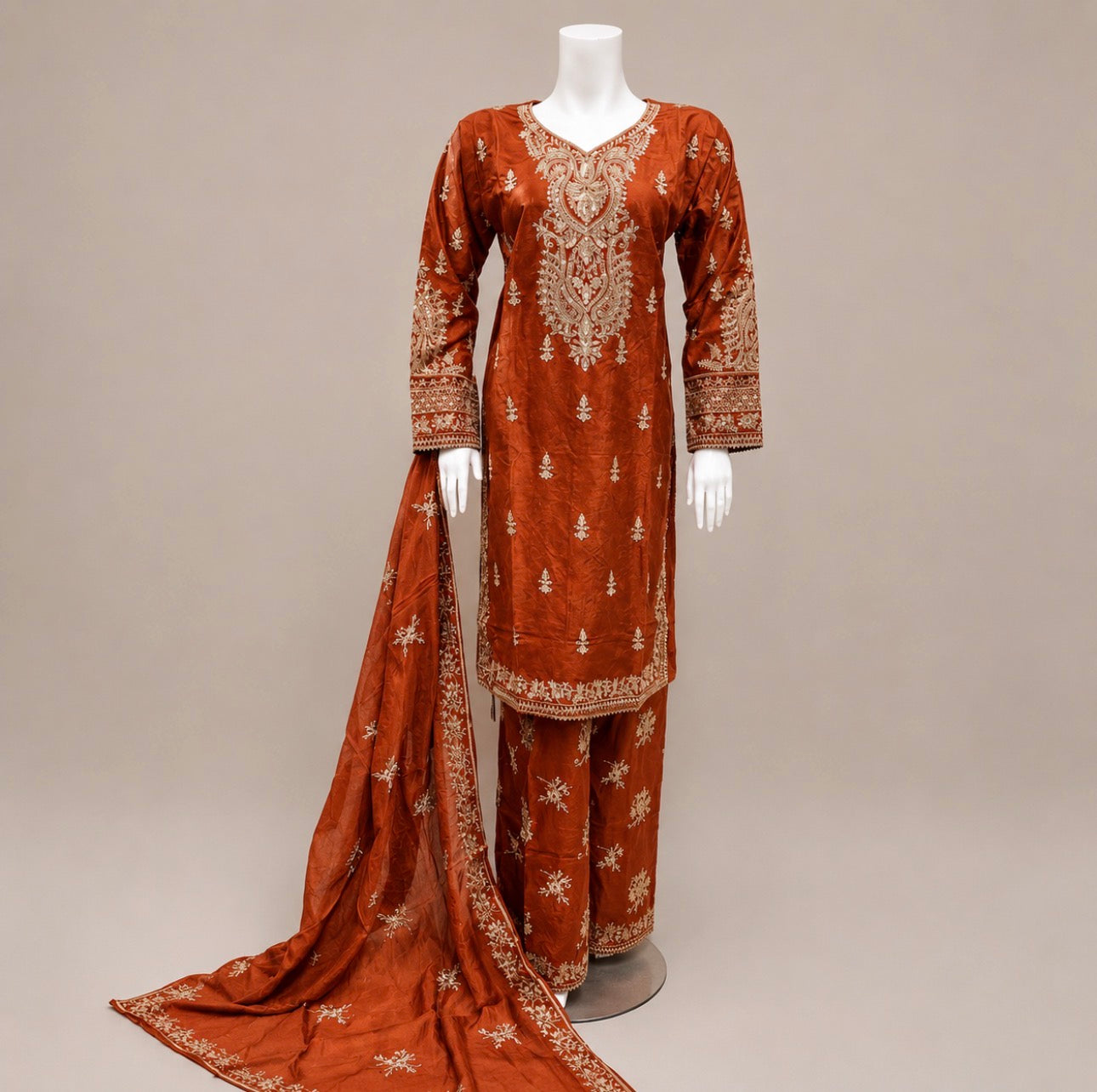 NOOR- 3 piece Embroidered Viscose Suit