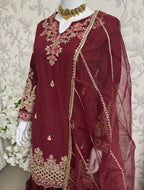 HIRA- 3 pieces Embroidered Gharara Suit
