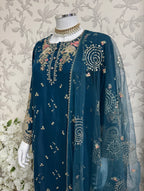 ETHNIC LUX- 3 Piece  embroidered viscose Suit