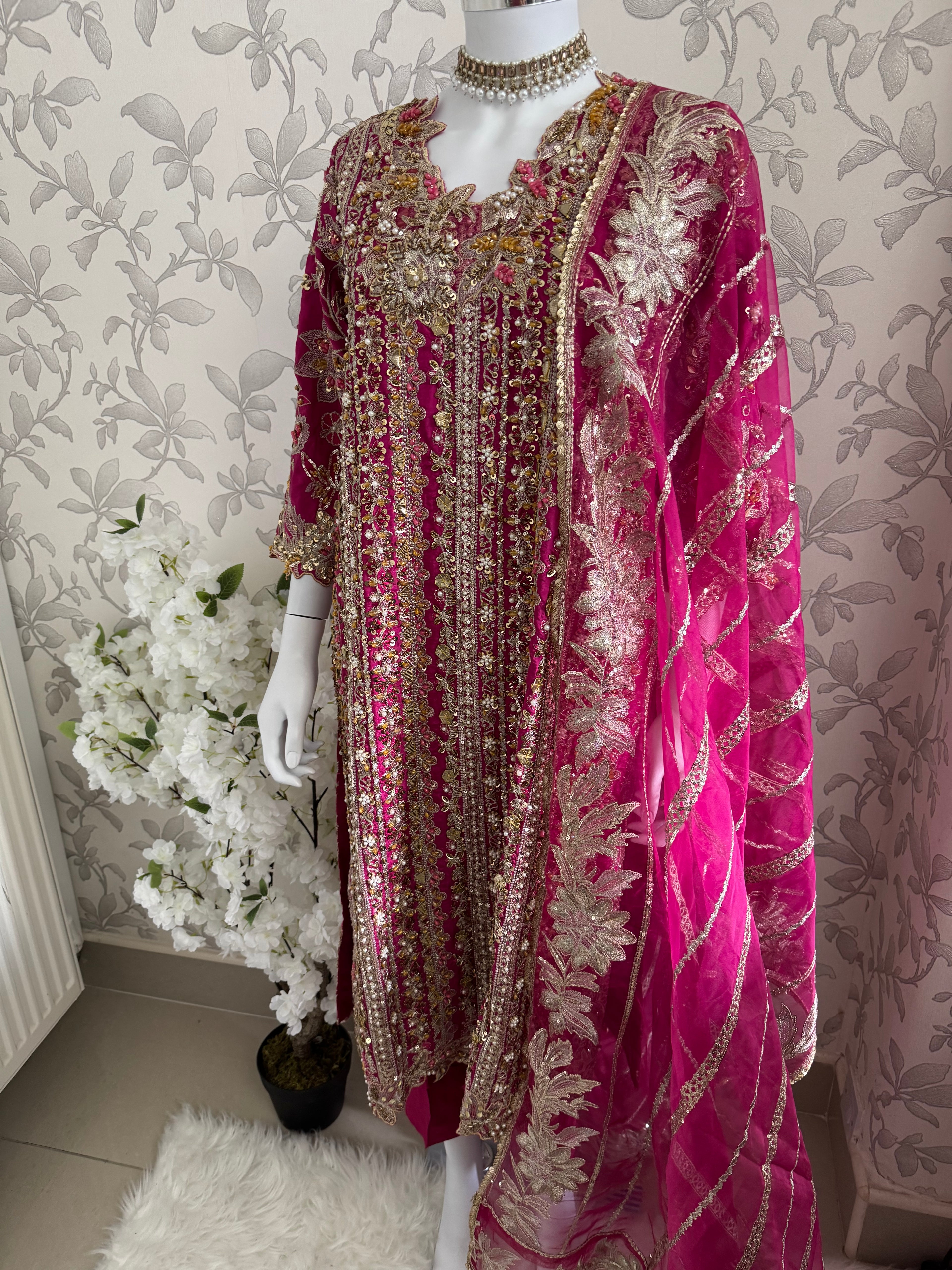 SAFINA- 3 pieces heavy Embroidered silk Suit