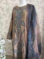 M Prints inspired Embroidered 3-Piece Suit | Pakistani Designer Dress