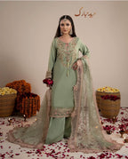 CHAAND RAAT- 3 piece Embroidered Raw Silk Suit