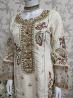 ETHNIC LUX- 3 Piece embroidered viscose Suit