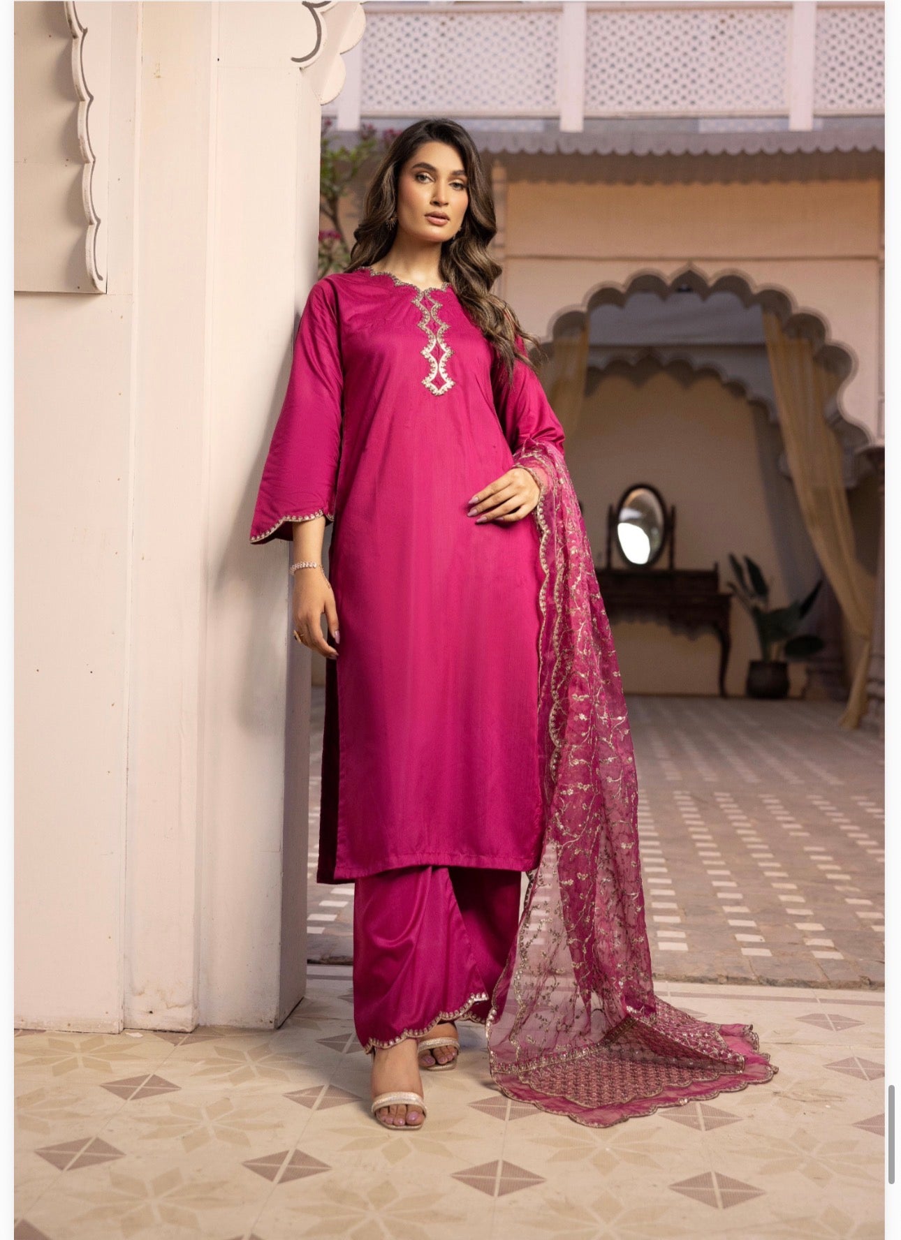 ALARA-3 piece Embroidered Viscose suit