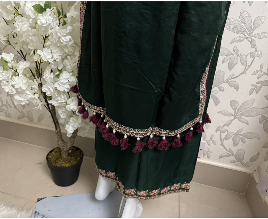 HUSN-E-EID 3 pieces embroidered viscose Suit