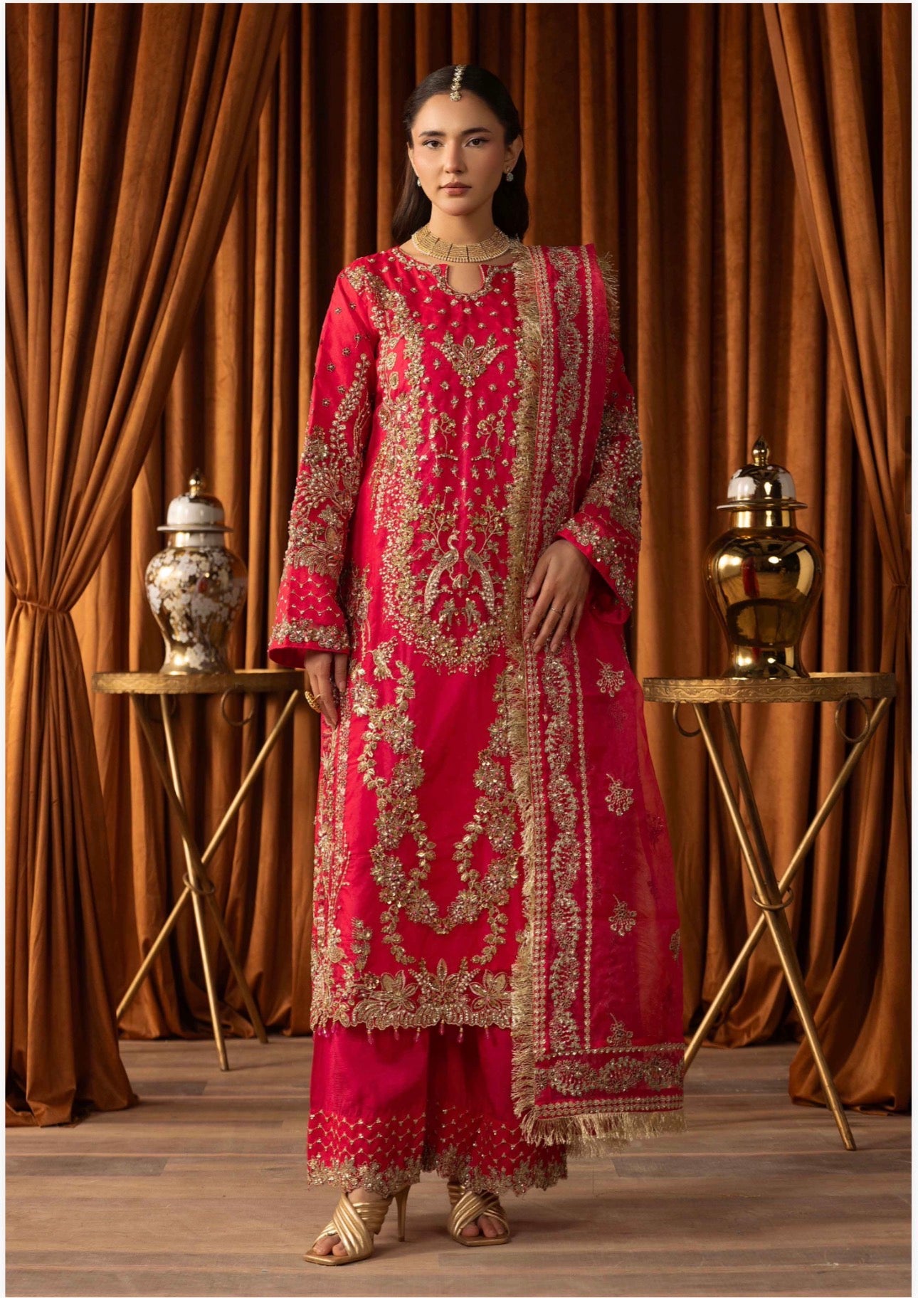 SANGEET- 3 piece heavy Embroidered soft organza Suit