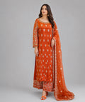 3 piece Embroidered Raw Silk suit