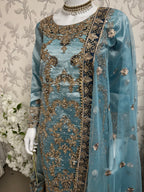 AMAIRA-3 pieces heavy Embroidered Masoori Gharara Suit