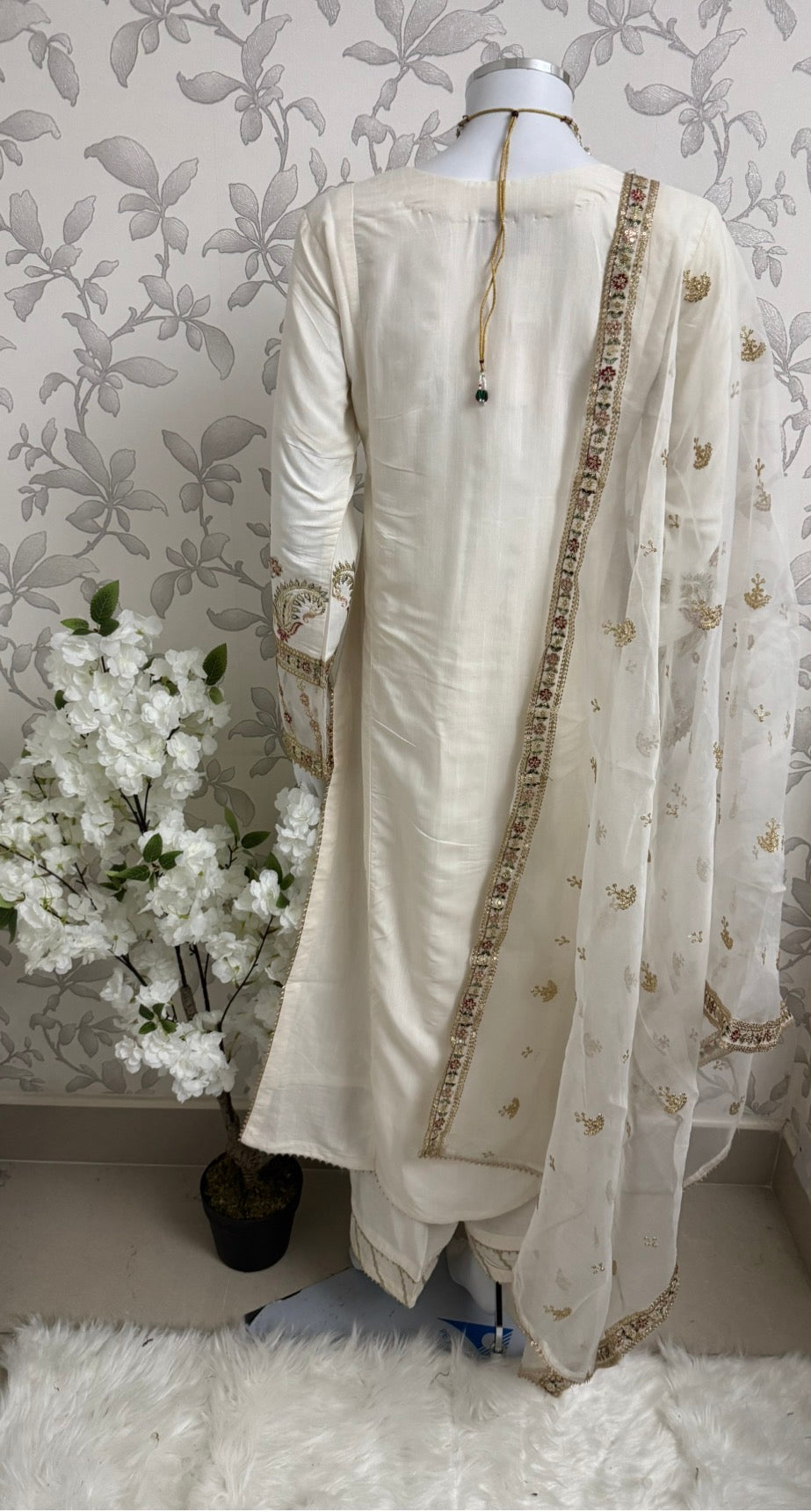 ETHNIC LUX- 3 Piece embroidered viscose Suit