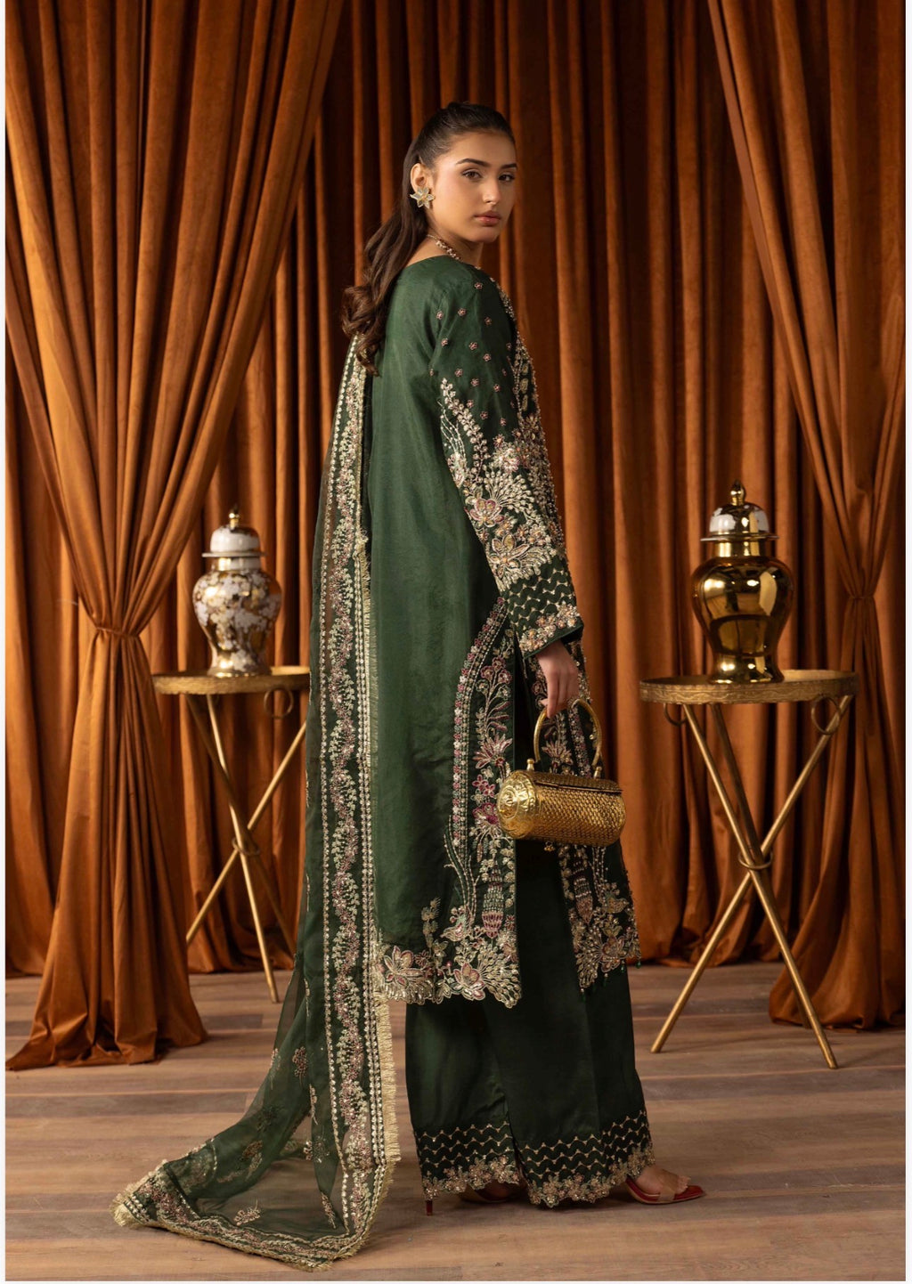 SANGEET- 3 piece heavy Embroidered soft organza Suit
