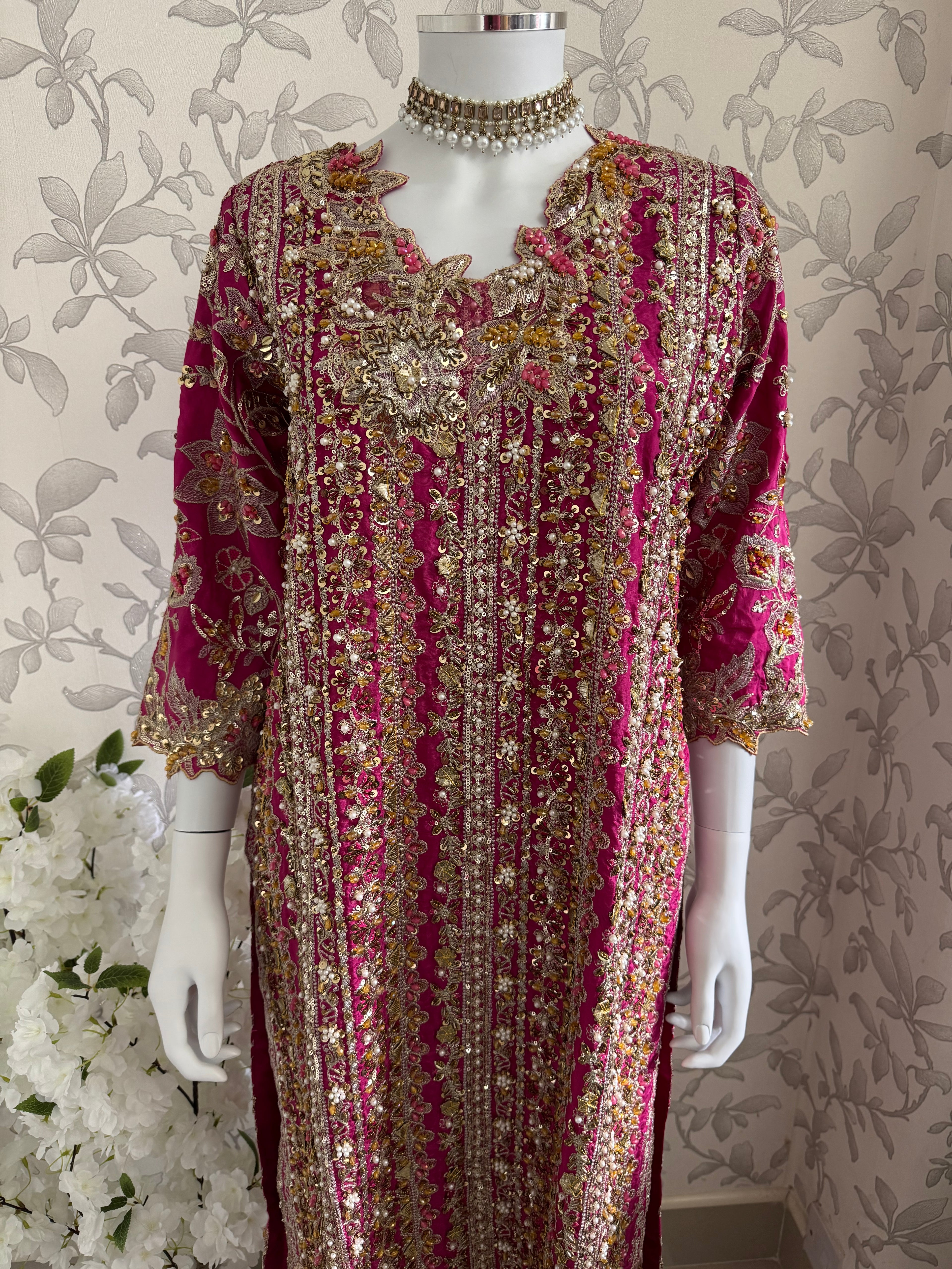 SAFINA- 3 pieces heavy Embroidered silk Suit