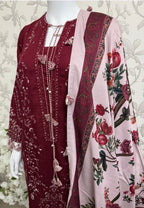 HUSN-E-EID  3 pieces Embroidered viscose suit