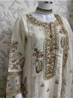 ETHNIC LUX- 3 Piece embroidered viscose Suit