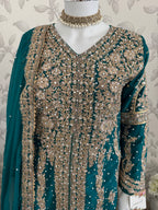 AFREEN - 3 piece embroidered Chiffon wedding Suit