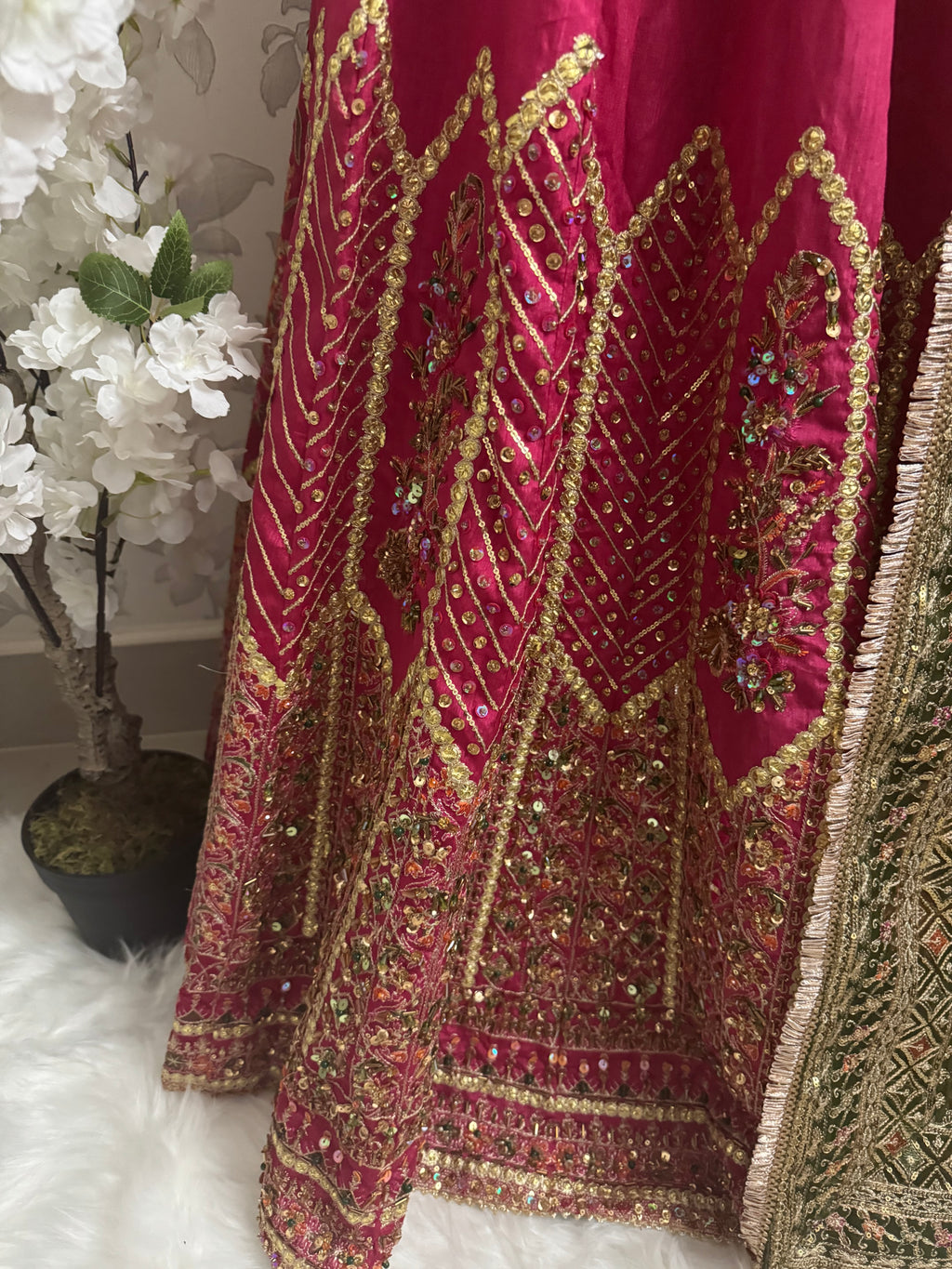 GUL BADAN-3 piece Embroidered Pakistani bridal Lehenga choli