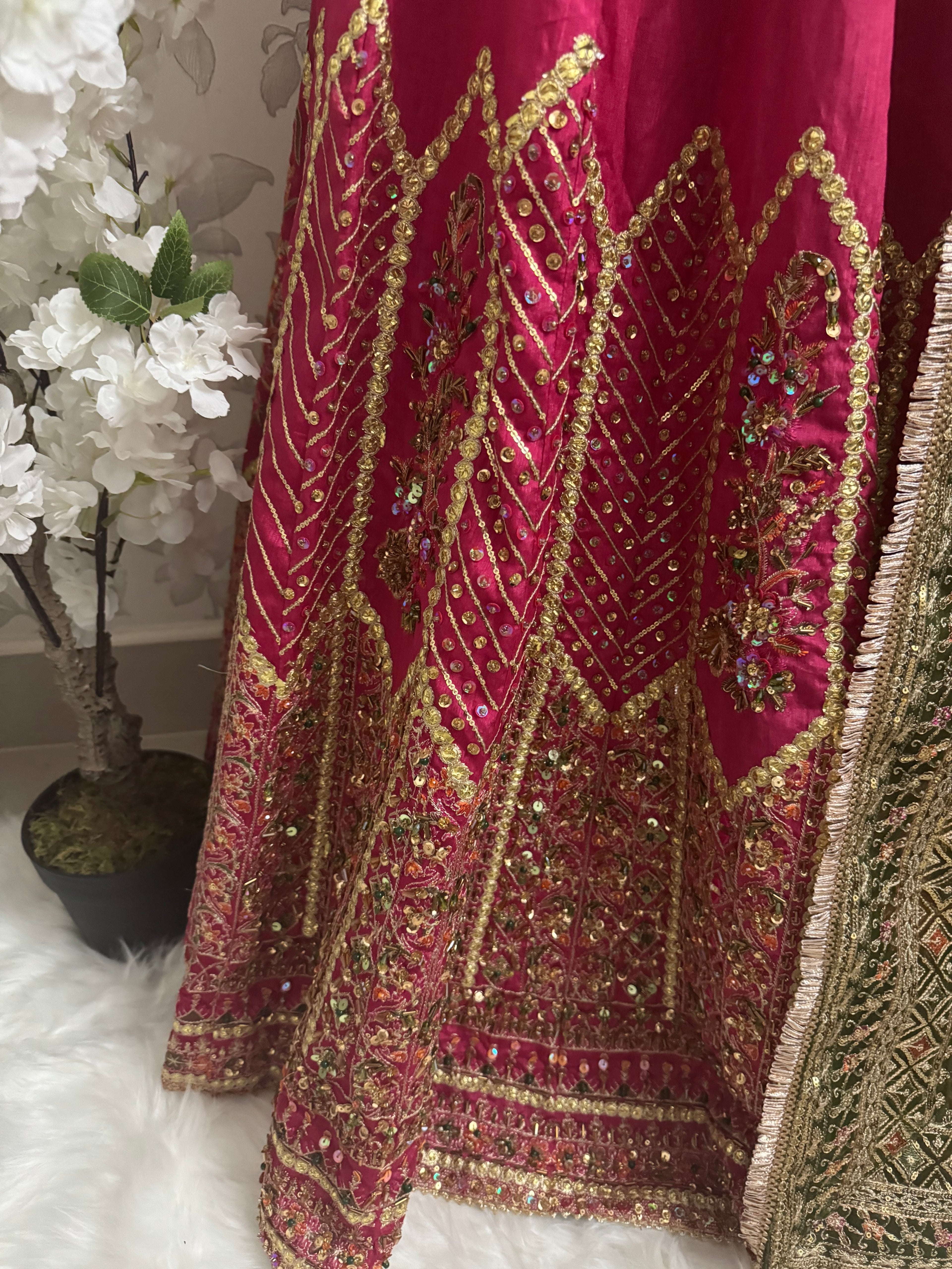 GUL BADAN-3 piece Embroidered Pakistani bridal Lehenga choli