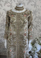 PEARLS -Pearl Champagne Hand-Embellished Luxury 3 pcs Suit