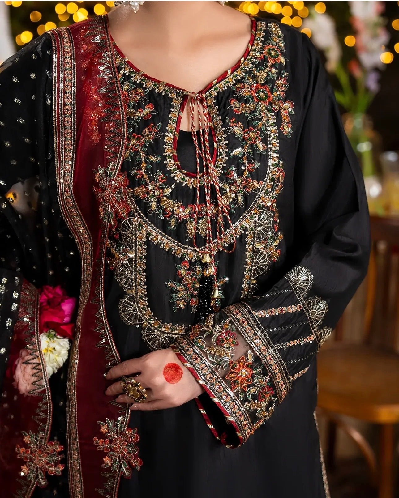 CHAAND RAAT- 3 piece Embroidered Raw Silk Suit