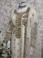 ETHNIC LUX- 3 Piece embroidered viscose Suit