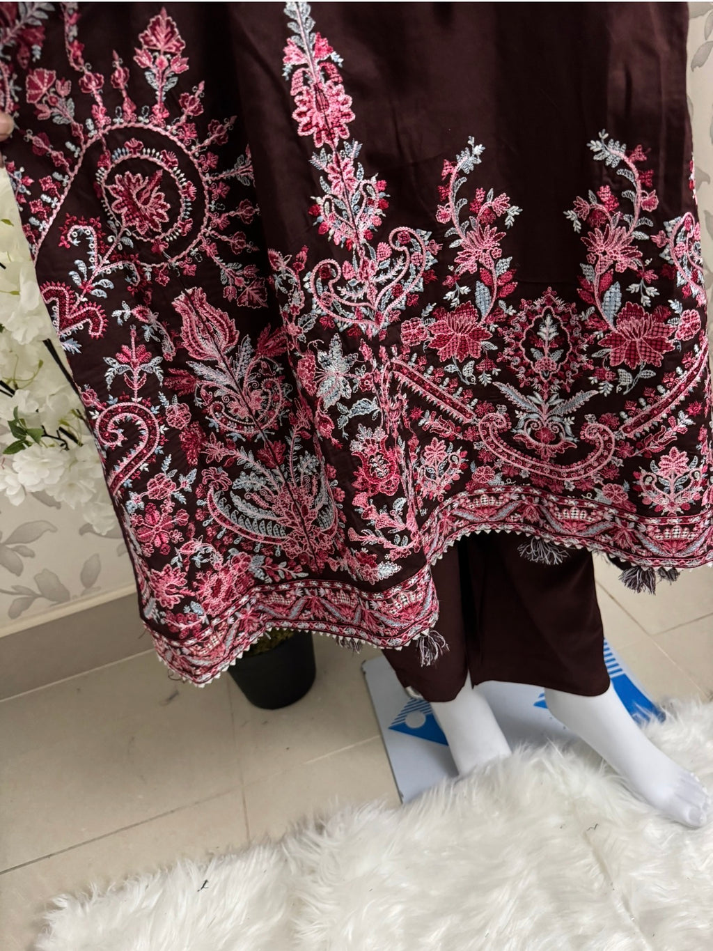 HUSN-E-EID 3 piece heavy Embroidered viscose Suit