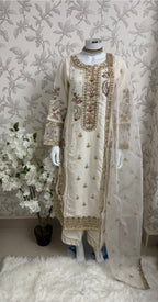 ETHNIC LUX- 3 Piece embroidered viscose Suit