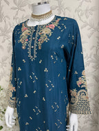 ETHNIC LUX- 3 Piece  embroidered viscose Suit