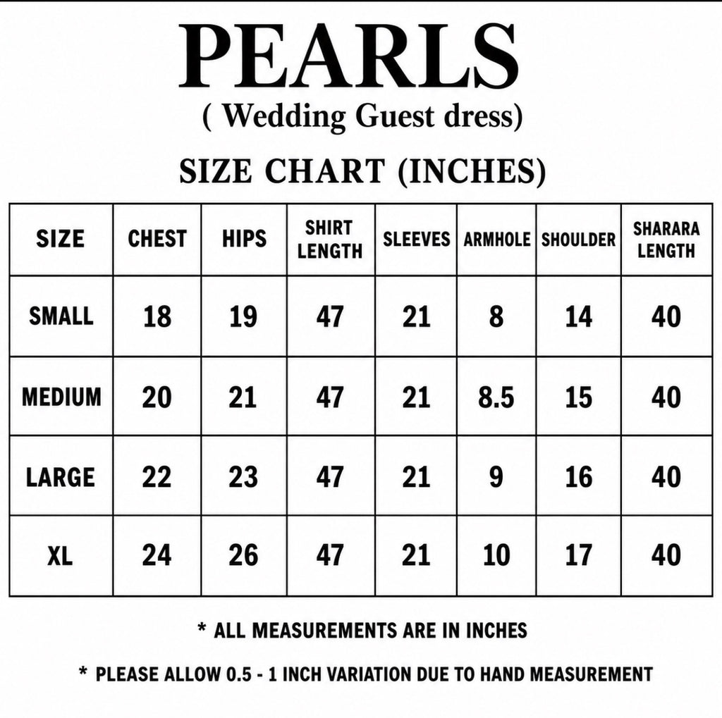 PEARLS- Luxury Hand Embellished Pakistani 3 piece sharara Suit