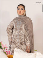 SONIYA-3 piece Embroidered Chiffon Suit