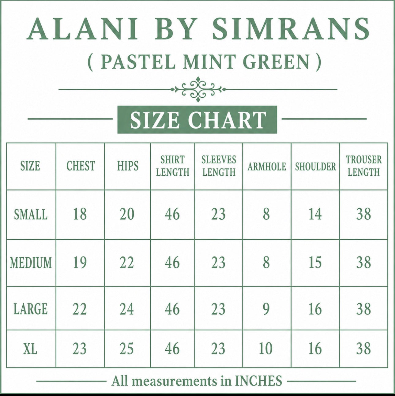 ALANI Mint Green- 3 pieces Embroidered chiffon Suit